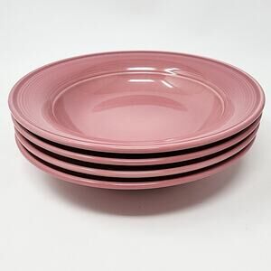 Nancy Calhoun Soup Bowls Set of 4 Solid Dark Rose Pink VTG Stoneware Japan EUC
